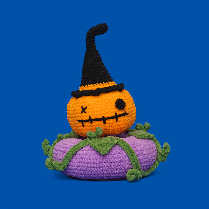 Halloween Black Pumpkin Head Ornament Crochet Kit