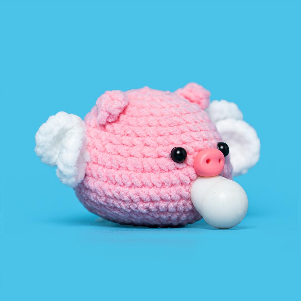 Cute Press Bubble Angel Pig Crochet Kit - HiCrochet