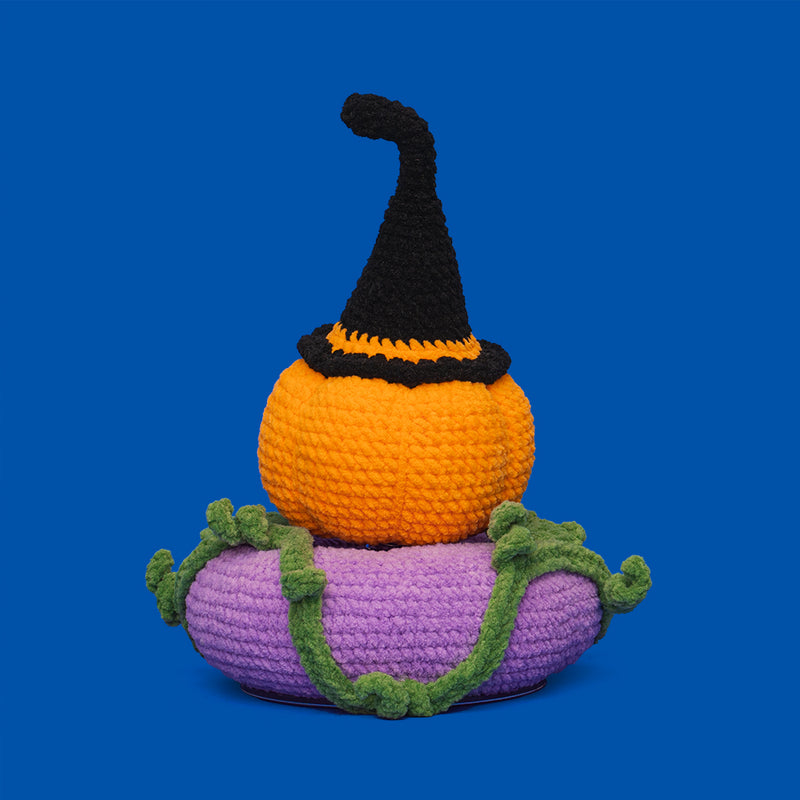 Halloween Black Pumpkin Head Ornament Crochet Kit