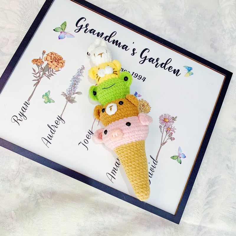 Stacked Animal Ice Cream Food Crochet Pattern