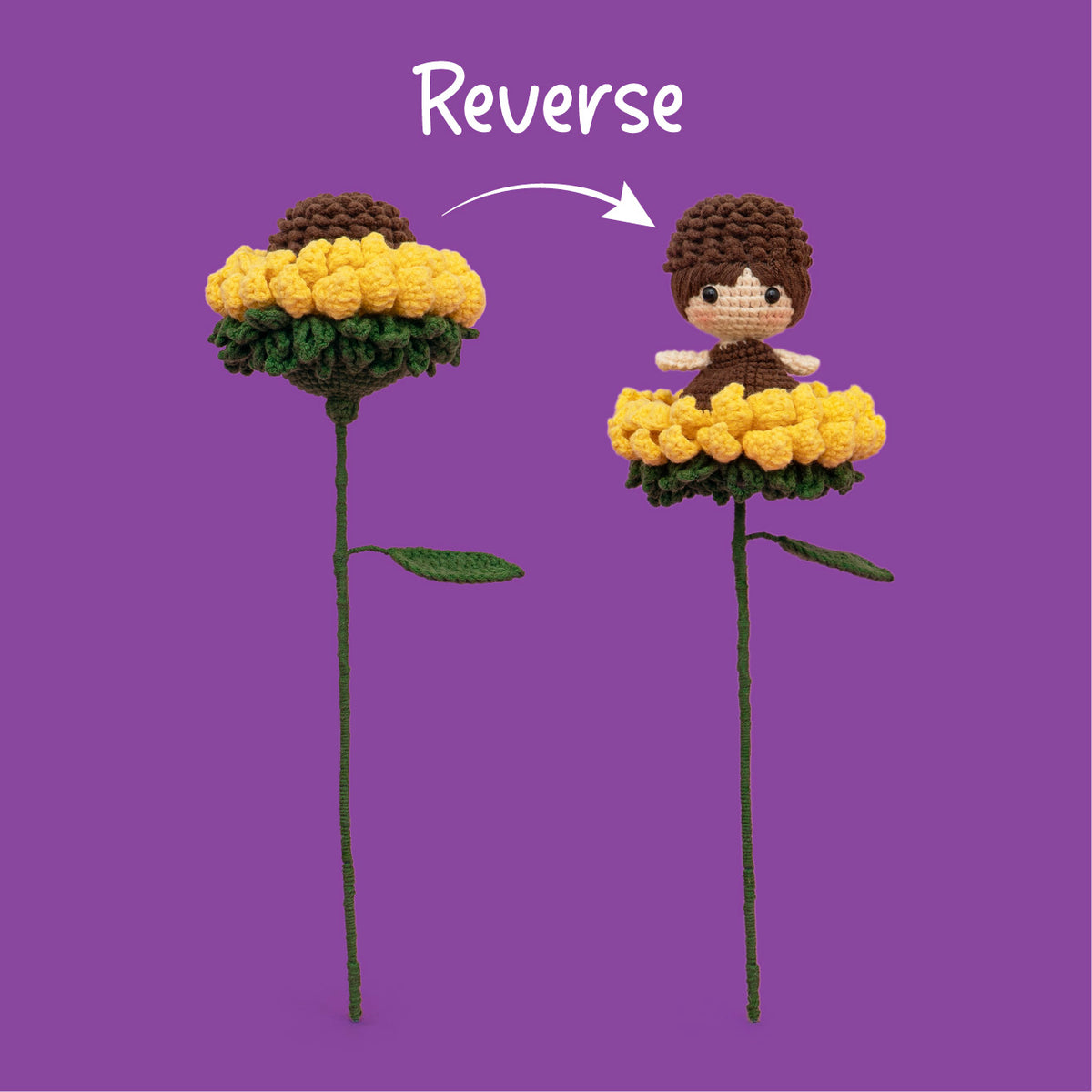 Reversible Sunflower Fairy Crochet Kit