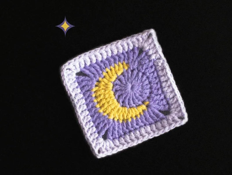 Free Crochet Moon Granny Square Pattern