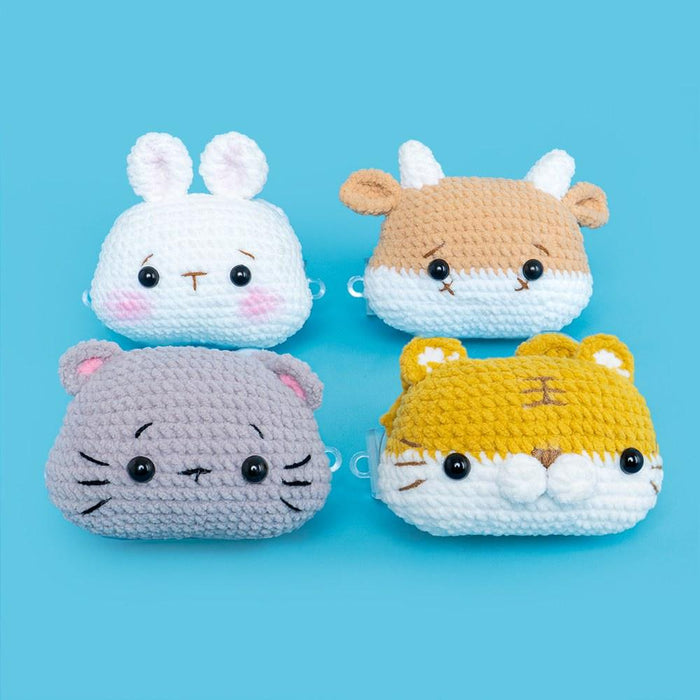 Intermediate Animals Tiger Cow Mouse Rabbit Cell Phone Clip Crochet Kit - HiCrochet