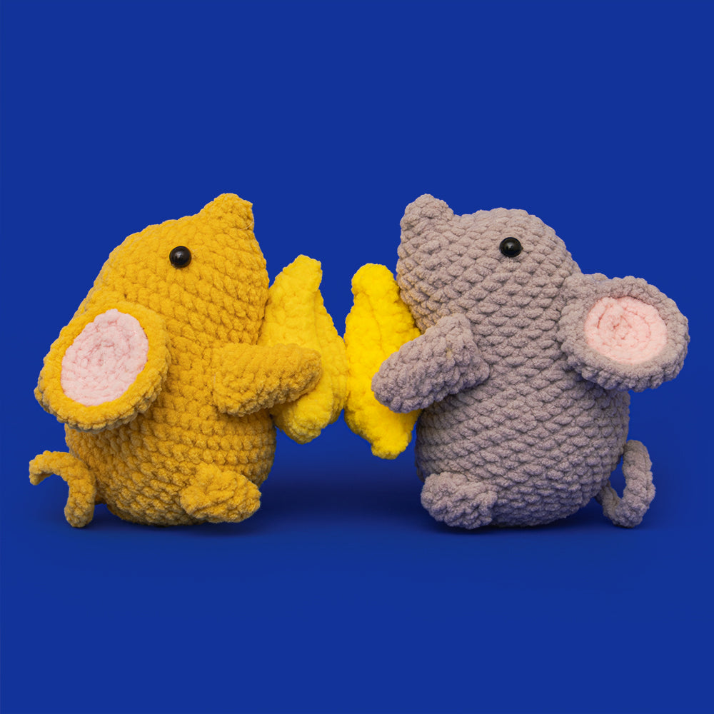 Gray Cheese Mouse Crochet Kit