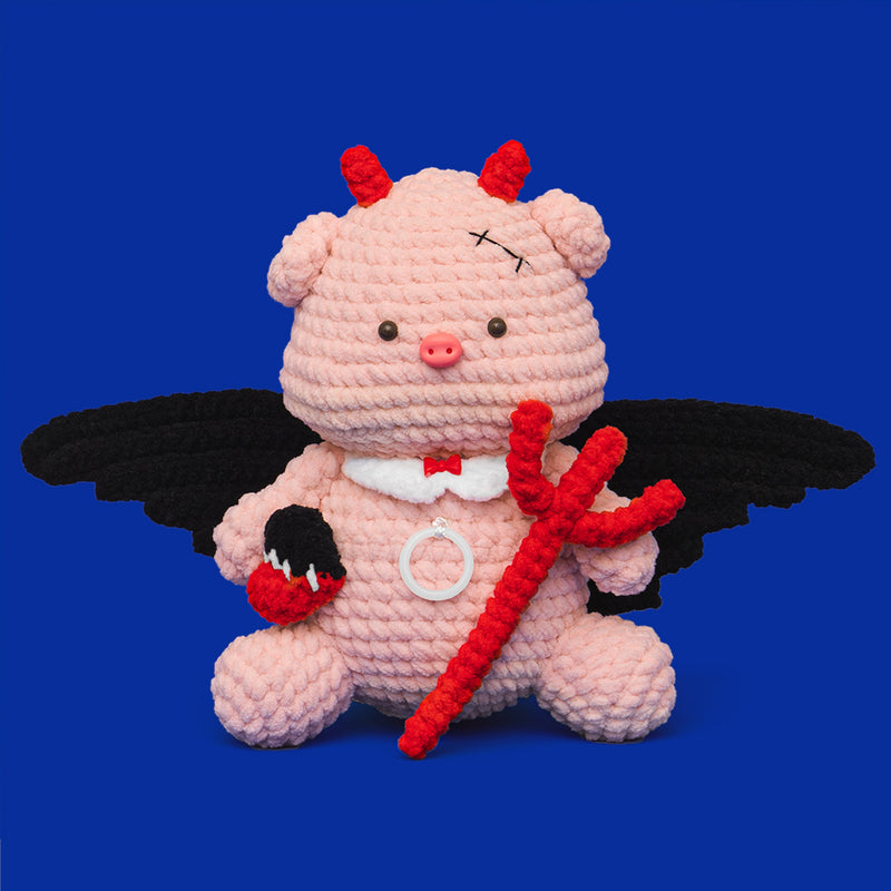 Devil Piggy Crochet Kit