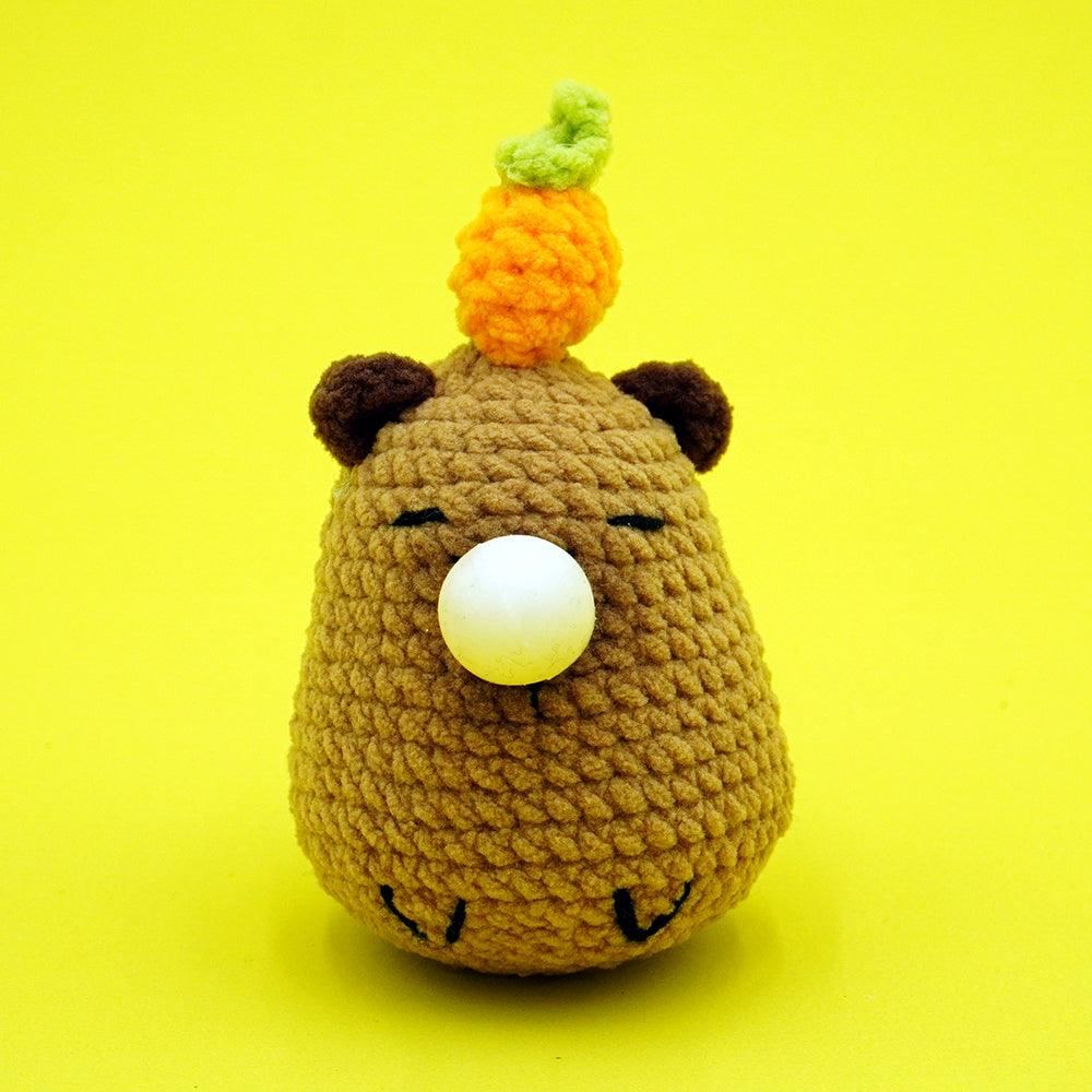 Runny Nose Capybara with Press Bubble Mini Capybara Crochet Kits - HiCrochet