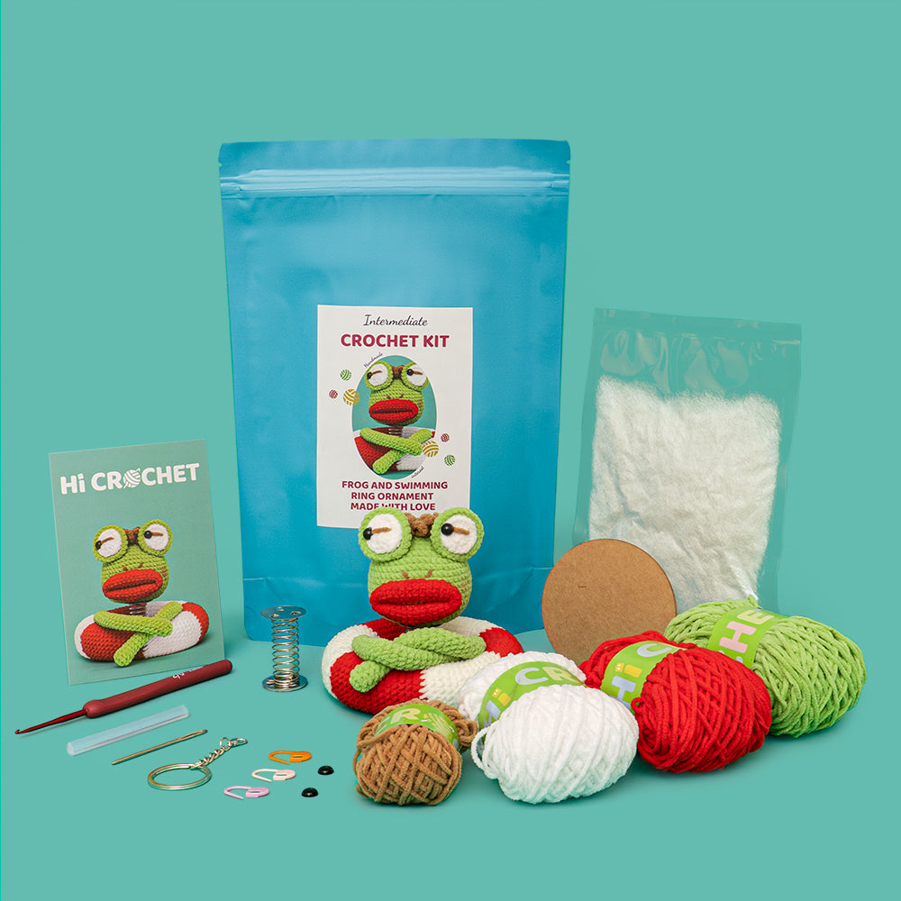 Inspirational Swimming Circle Frog Crochet Kit