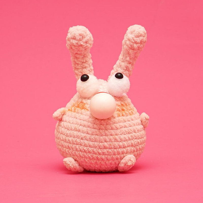 Press Bubble Pink Pig Animal Crochet Kit - HiCrochet
