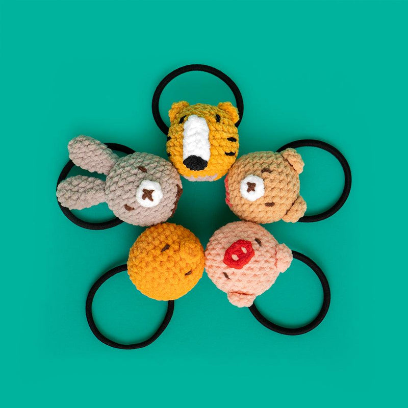 Animal Hair Scrunchies Crochet Kit（5 Pieces） - HiCrochet