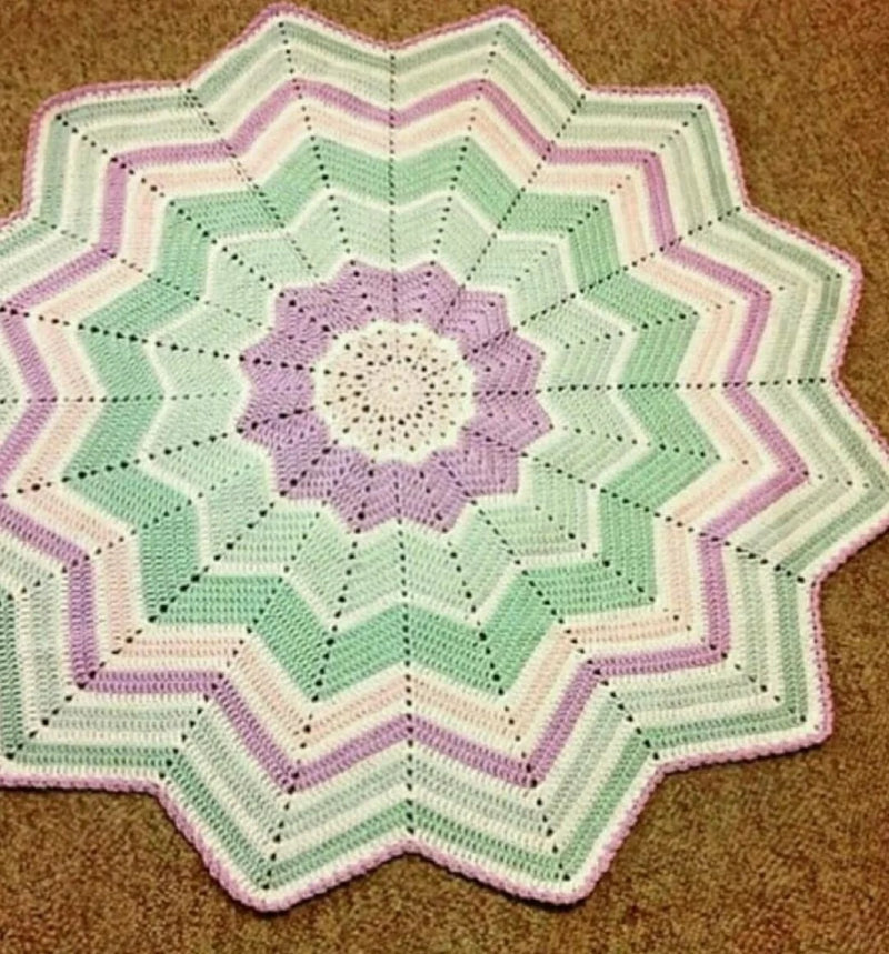 Crochet Star Blanket Pattern (12 Point Star)