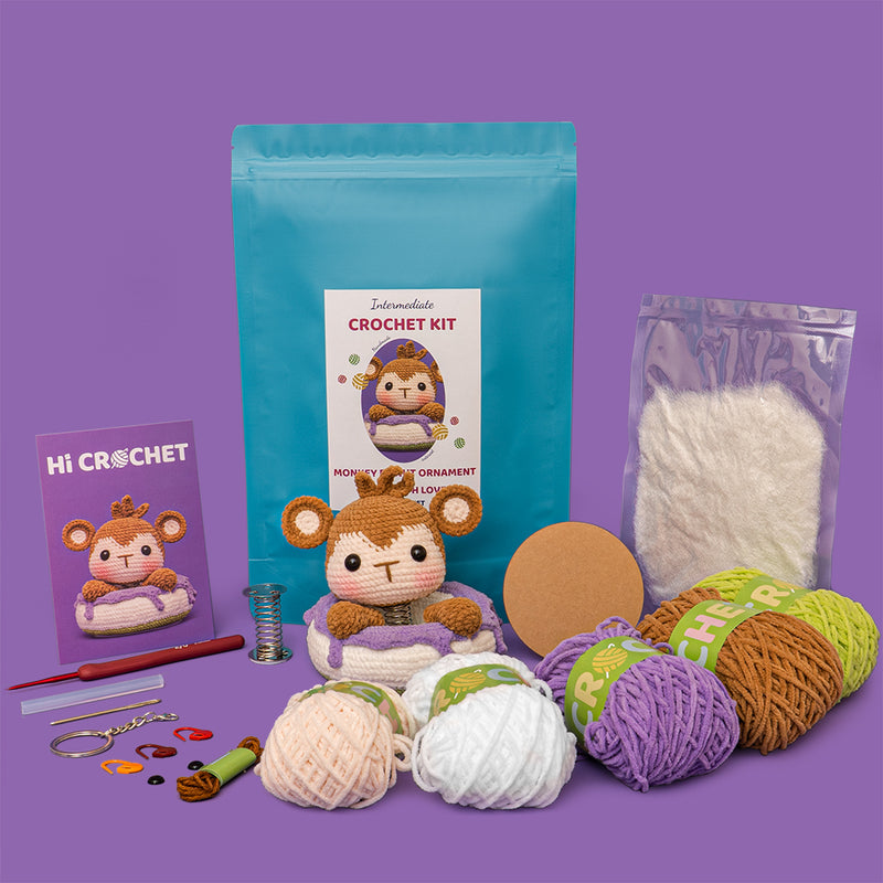 Cute Donut Monkey Crochet Kit