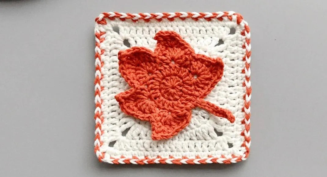 Free Crochet Maple Leaf Granny Square Pattern