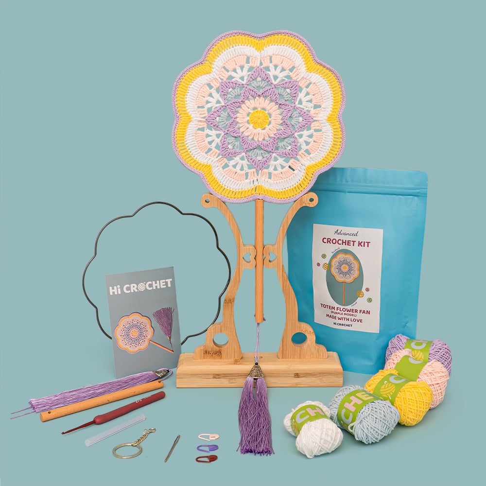 Purple Totem Fan Crochet Kit