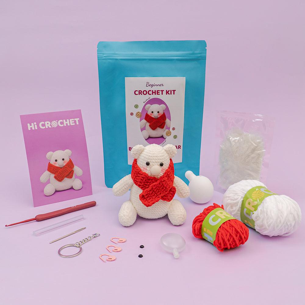 Press Bubble Scarf Bear Crochet Kit - HiCrochet