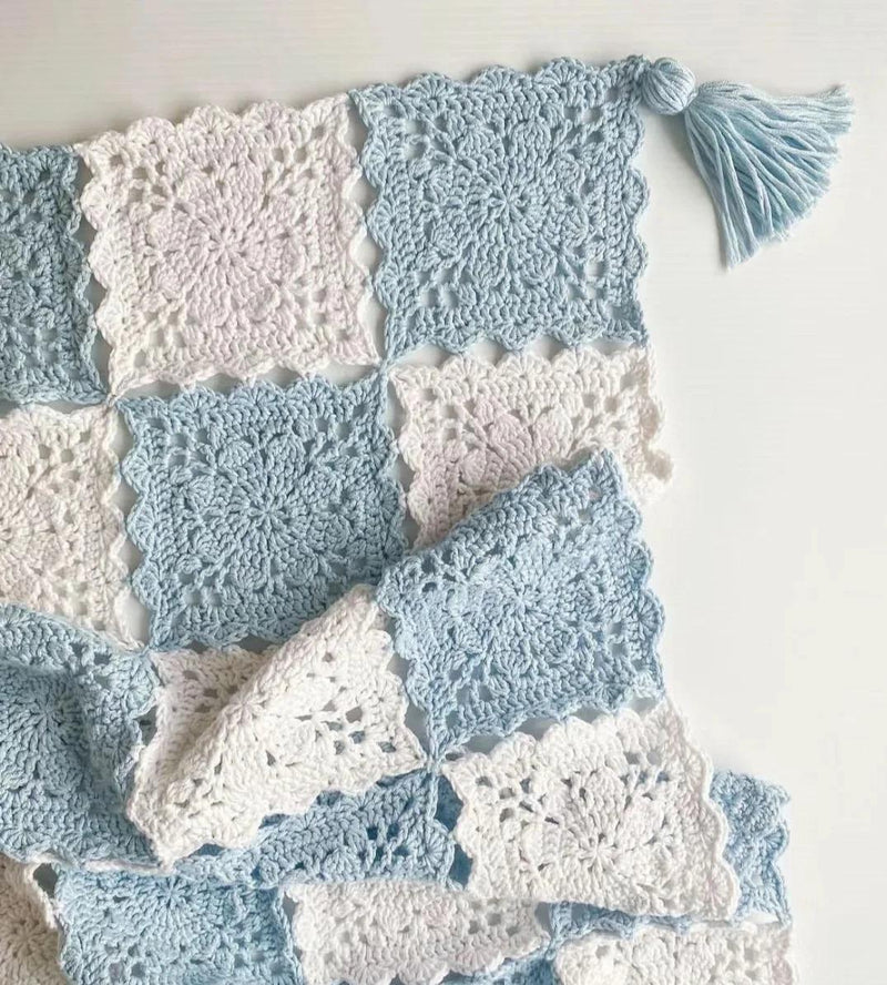 Free Crochet Flower Square Blanket Pattern