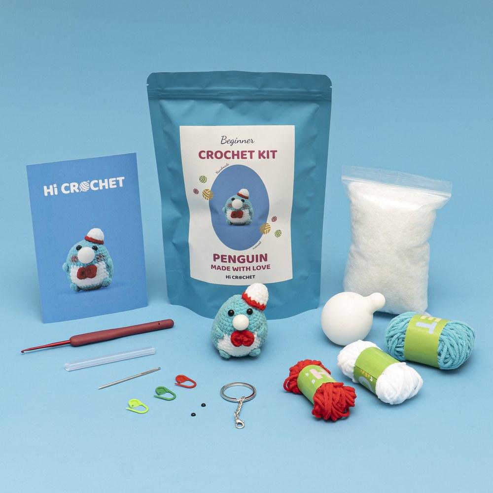 Press Bubble Penguin Animal Crochet Kit - HiCrochet