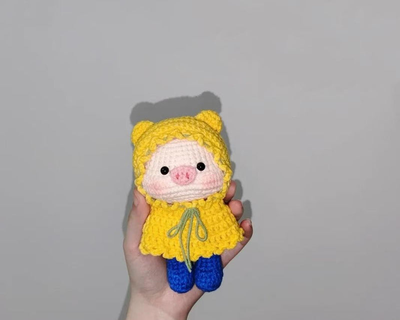 Pig in Raincoat Animal Crochet Pattern