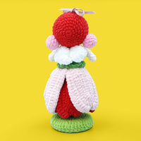 Red Flower Girl Doll Crochet Knitting Stuffed Kit - HiCrochet