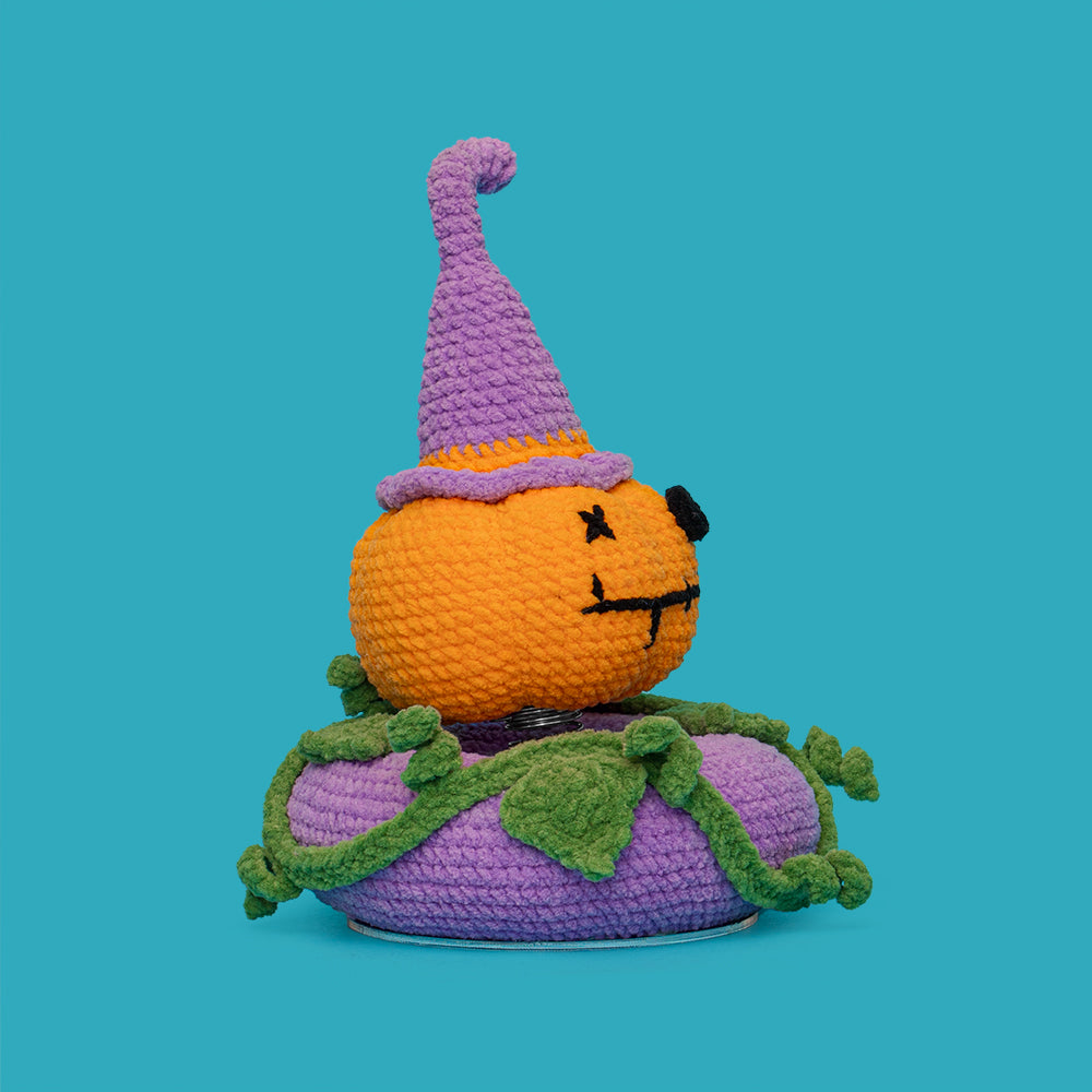 Halloween Purple Pumpkin Head Ornament Crochet Kit