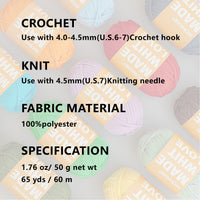 Crochet Yarn (100% polyester & 60m)