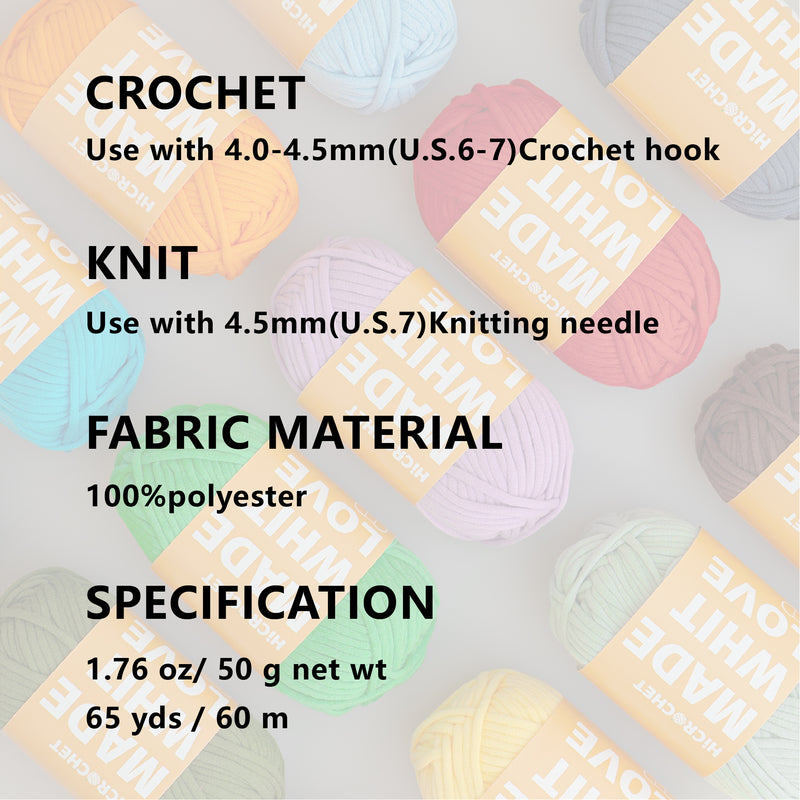 Crochet Yarn (100% polyester & 60m)