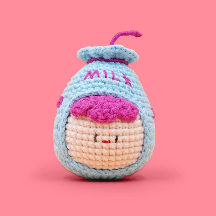Sky Blue Milk Boba Crochet Kit for Beginners - HiCrochet