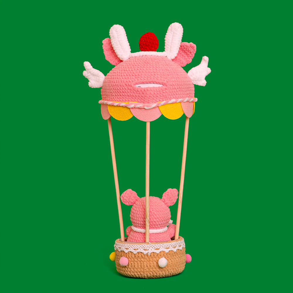 Piggy Hot Air Balloon with Led Lights Crochet Kit