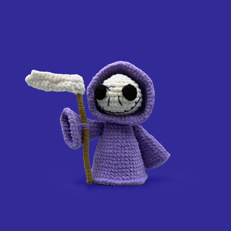 Halloween Purple Grim Reaper luminescent Crocheted Kit Hi Crochet