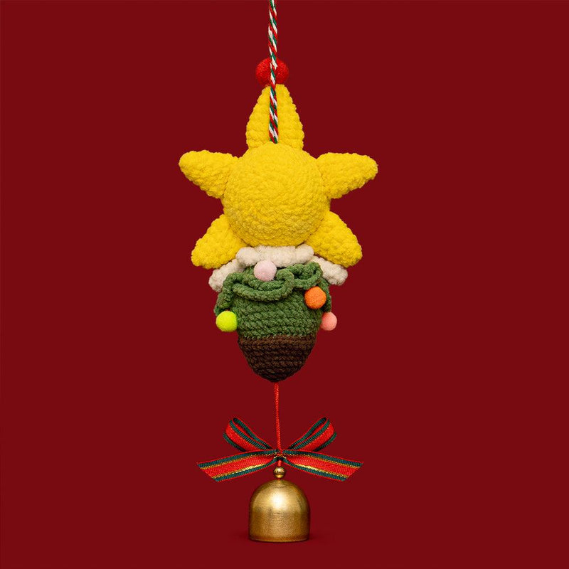 Christmas Lucky Star Bell Ornament Crochet Kit - HiCrochet