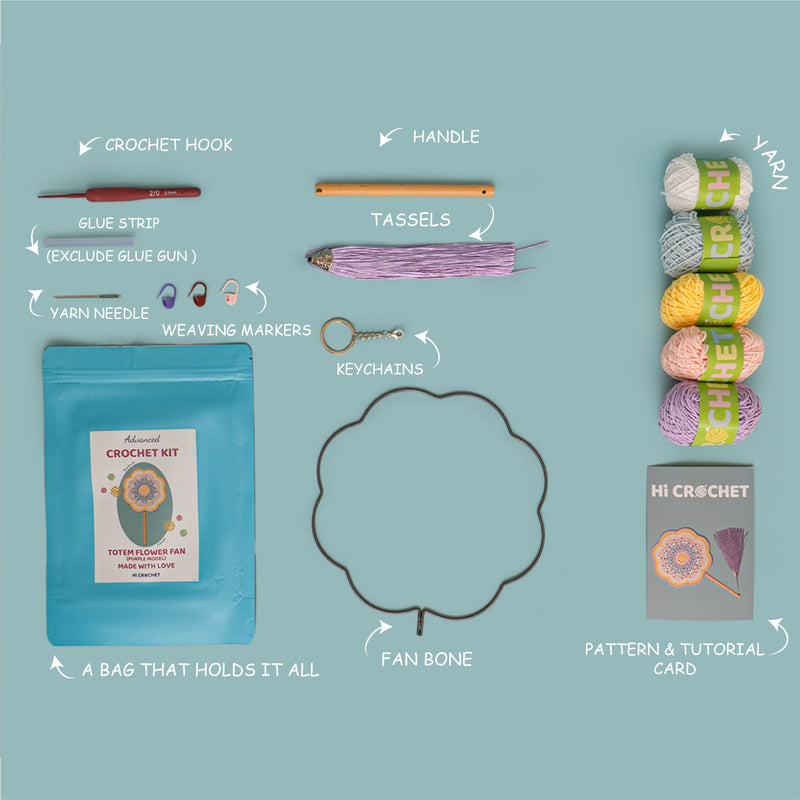 Purple Totem Fan Crochet Kit