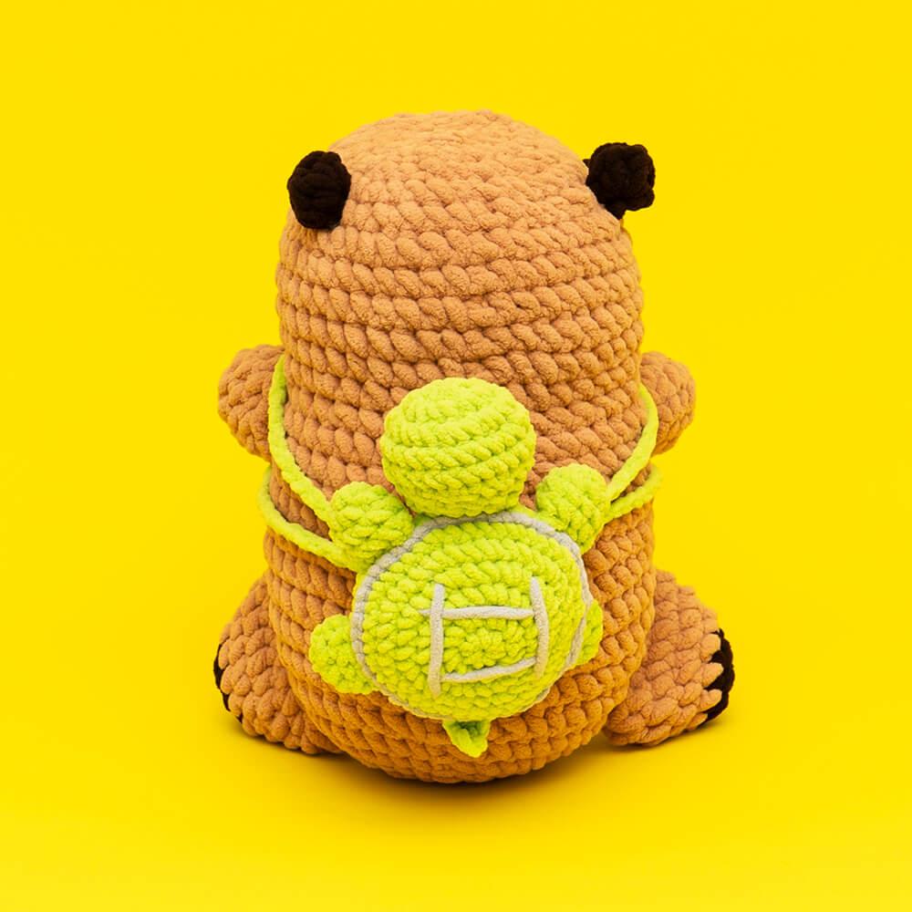 Runny Nose Capybara with Press Bubble Mini Capybara Crochet Kits - HiCrochet