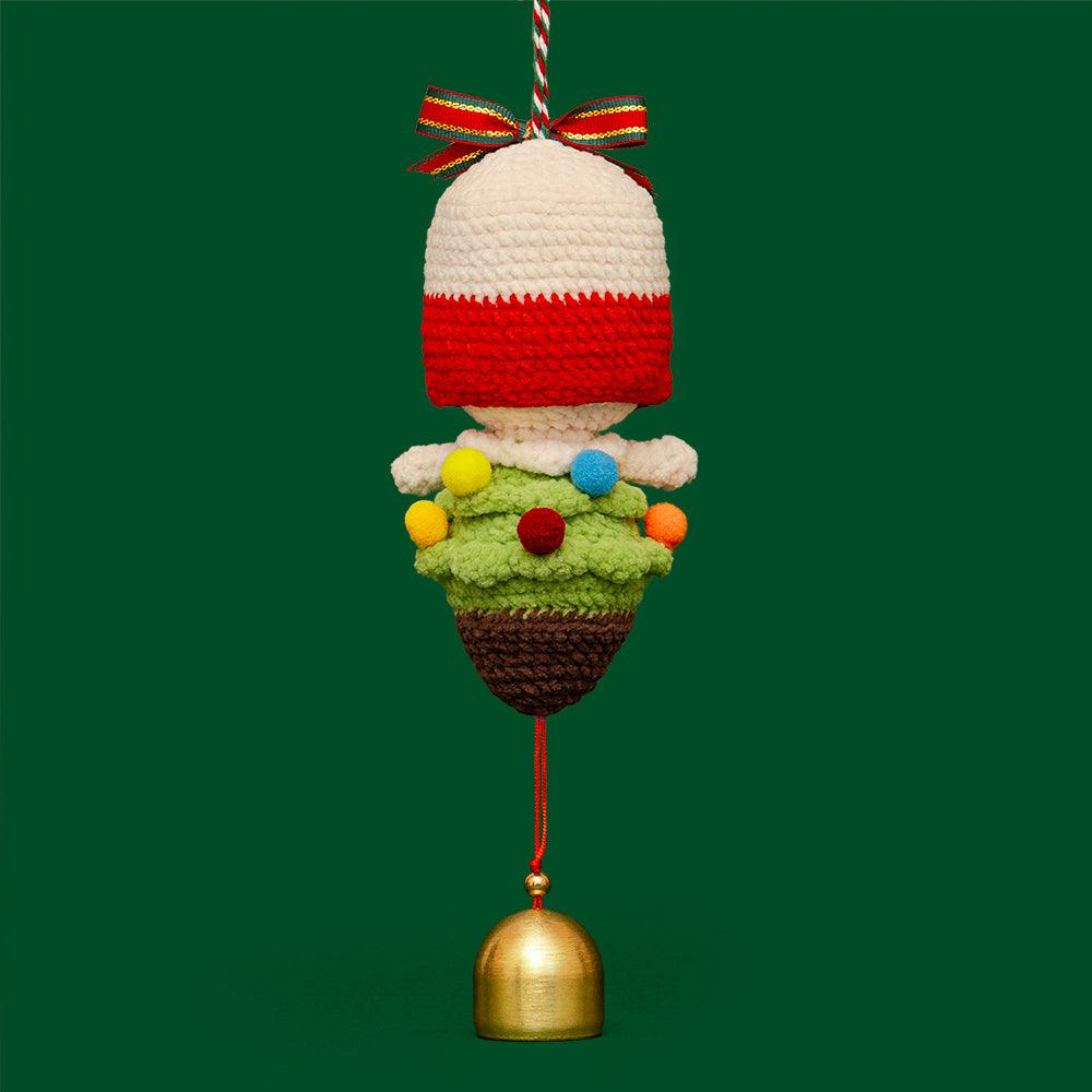 Christmas Lucky Gift Box Bell Ornament Crochet Kit - HiCrochet