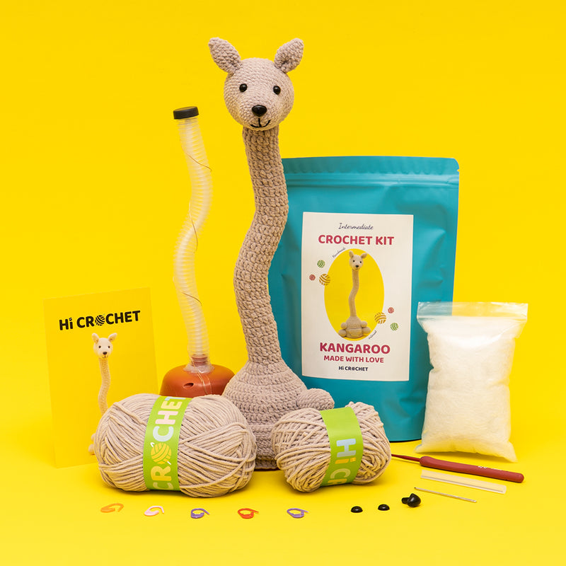 Smart kangaroo Animal Can Sing and Dance Cute Crochet Kit