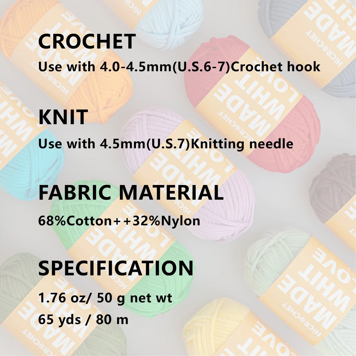 Crochet Yarn ZXM-1 (68% Cotton + 32% Nylon)