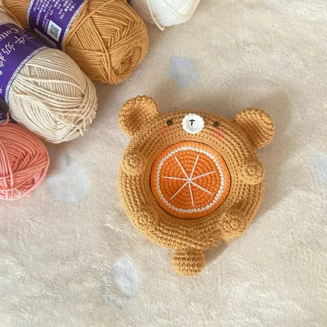 Orange Bear Coaster Animal Crochet Pattern