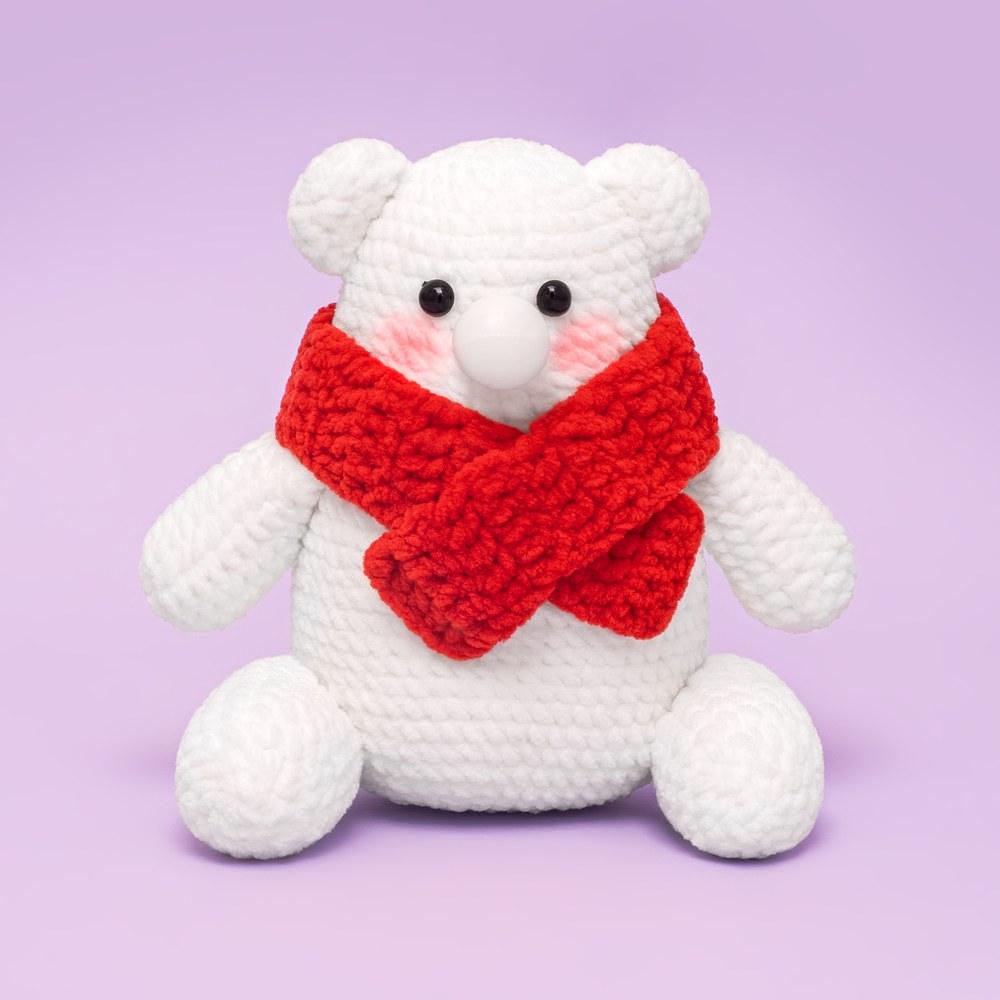 Press Bubble Scarf Bear Crochet Kit - HiCrochet