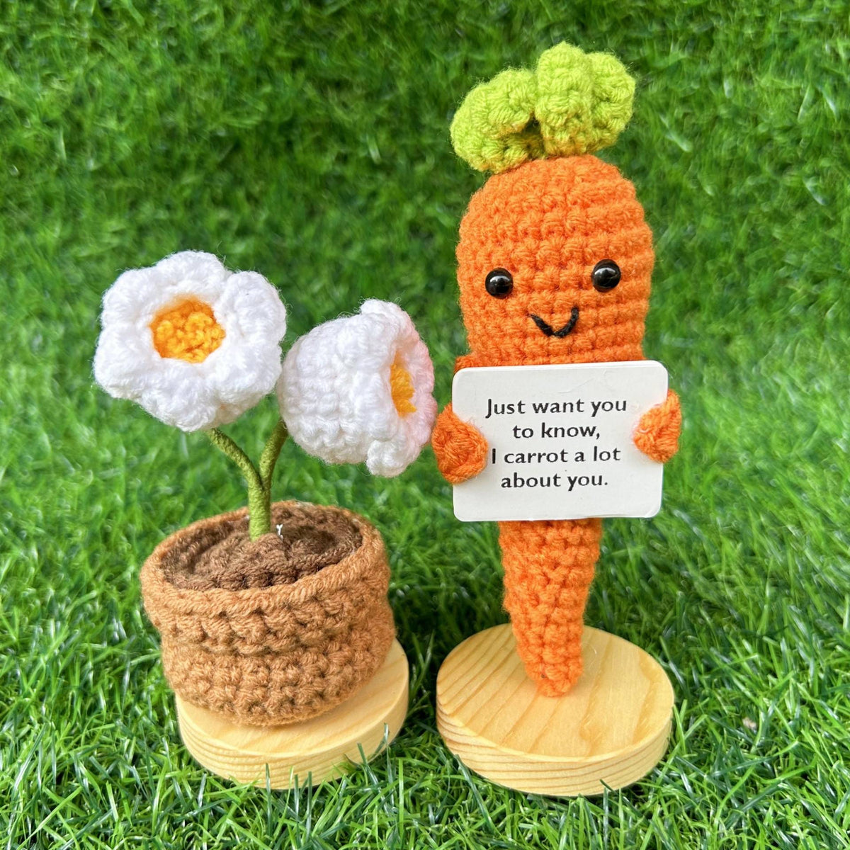 Positive Crochet Dolls with Affirmation Card