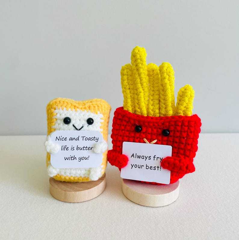 Positive Crochet Dolls with Affirmation Card