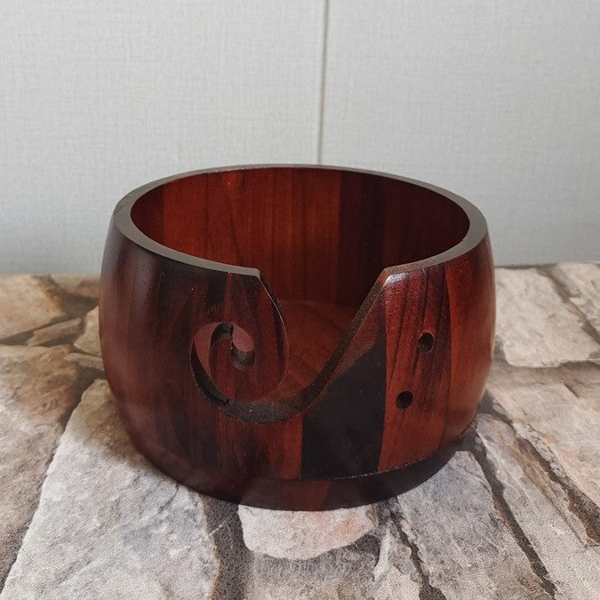 Handmade Wooden Yarn Bowls for Crochet