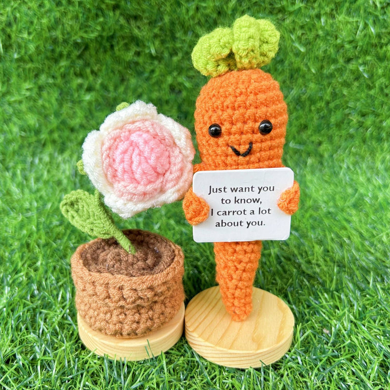 Positive Crochet Dolls with Affirmation Card