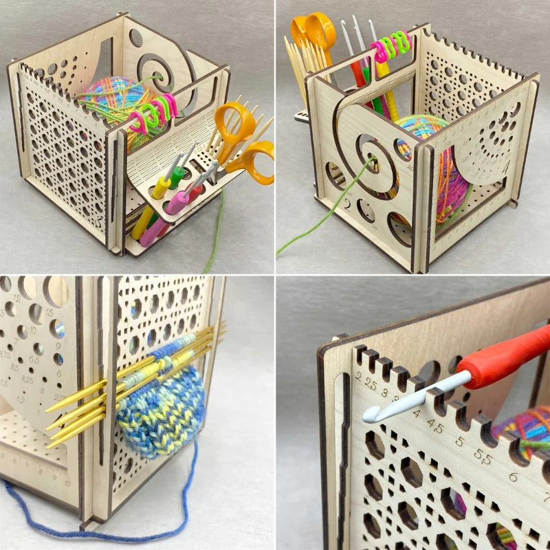 All-in-One Wooden Yarn Bowl for Crochet