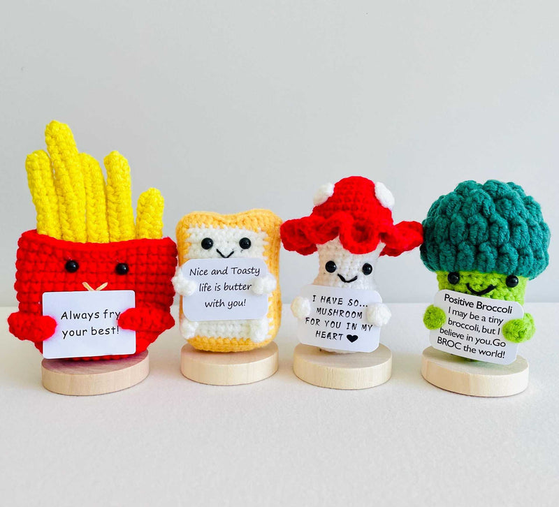 Positive Crochet Dolls with Affirmation Card