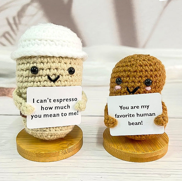 Positive Crochet Dolls with Affirmation Card