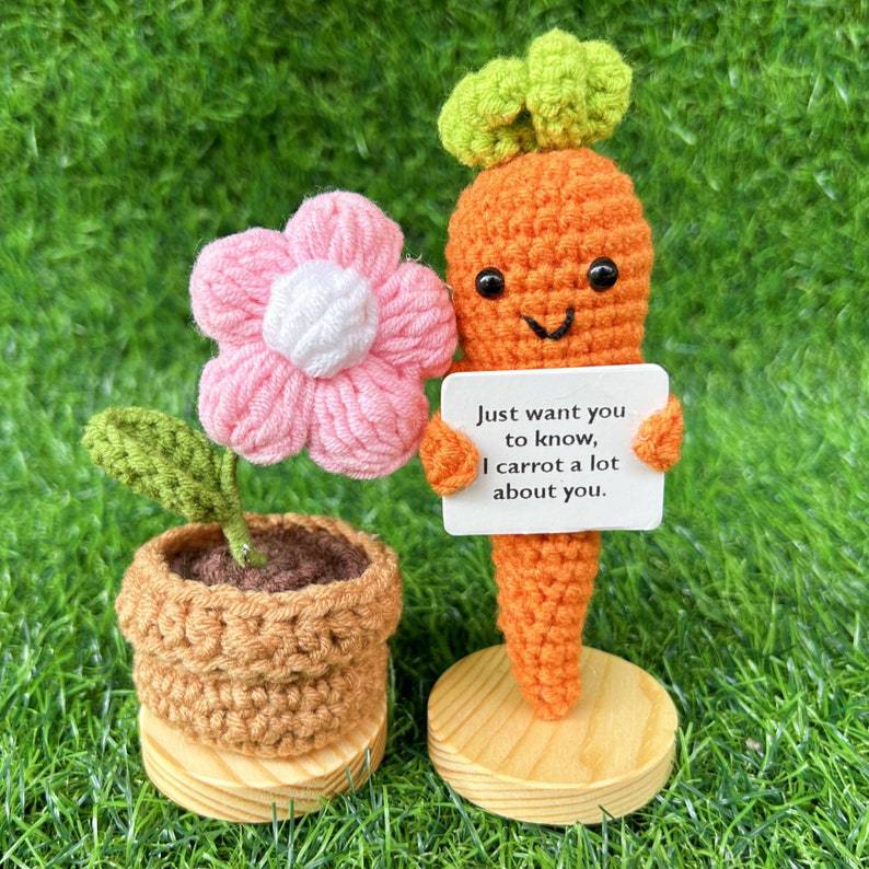 Positive Crochet Dolls with Affirmation Card