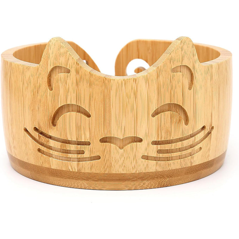 Cute Cat Wooden Yarn Bowl for Crochet