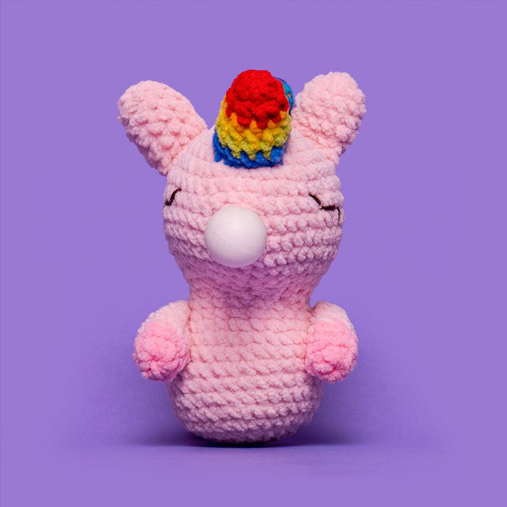 Press Bubble Unicorn Crochet Kit-Pink - HiCrochet