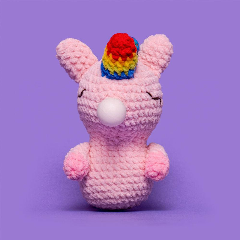 Press Bubble Unicorn Crochet Kit-Pink - HiCrochet