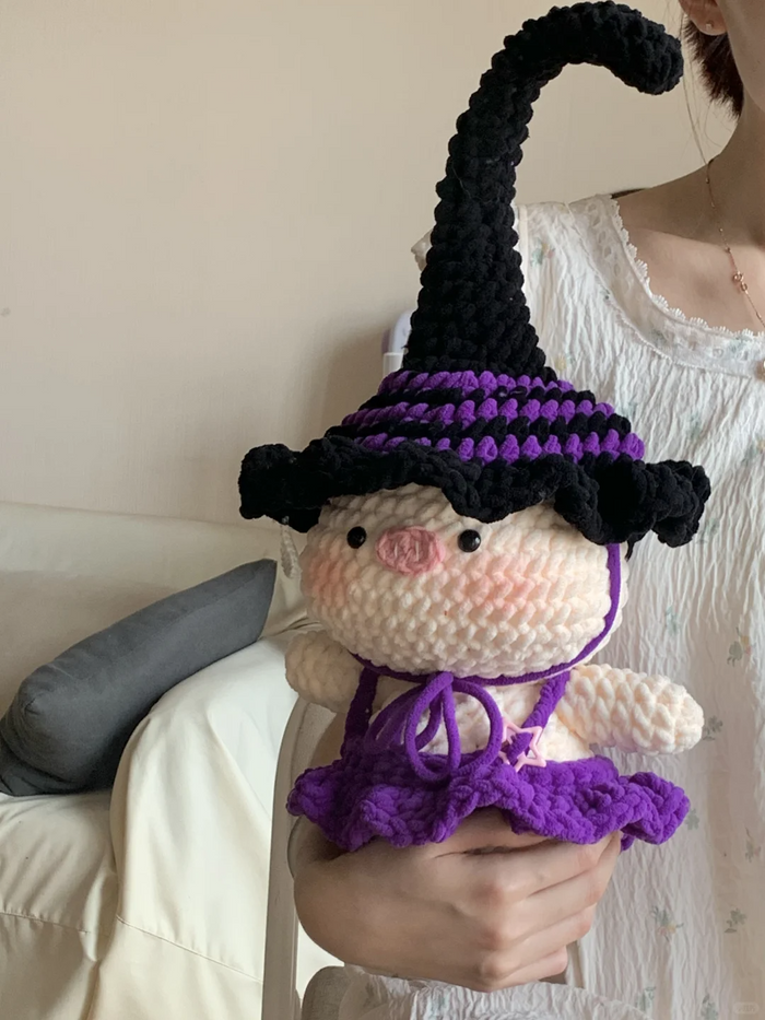 Halloween Witch Piggy Animal Crochet Pattern