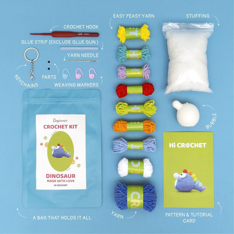 Press Bubble Dinosaur Animal Crochet Kit For Beginners