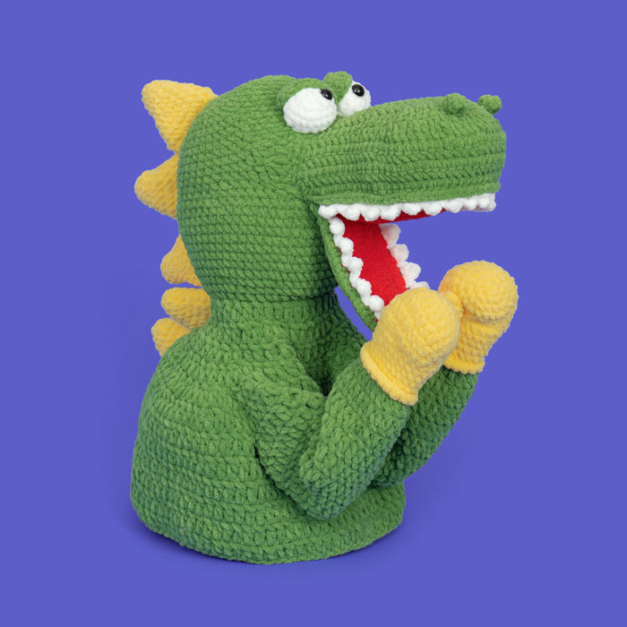 Boxing Dinosaur Hand Puppet Crochet Kit